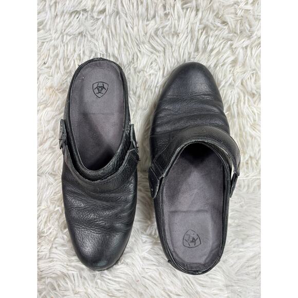 Ariat Shoes - Ariat Leather Slip On Clogs Shoes Womens Size 7.5B Black Slip Resistant 10014265